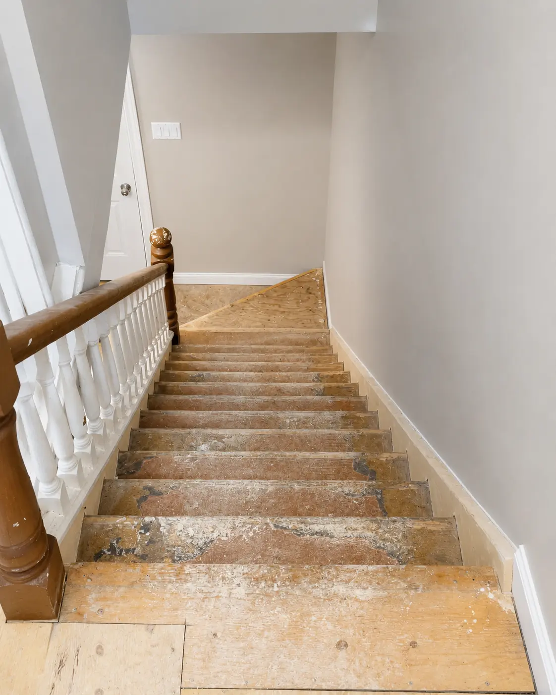 Staircase before flooring upgrade